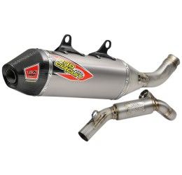 Scarico completo Pro Circuit Ti-6 Pro con collettore Titanio e terminale in Titanio e fondello Carbonio per Husqvarna FC 450 19-22