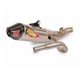 Scarico completo Pro Circuit Ti-6 Pro Tri-Oval con collettore Titanio e terminale in Titanio e fondello Carbonio per Kawasaki KX 450 4T 2024