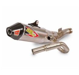 Scarico completo Pro Circuit Ti-6 Tri-Oval con collettore Titanio e terminale in Titanio e fondello Carbonio per Kawasaki KX 450 4T 2024