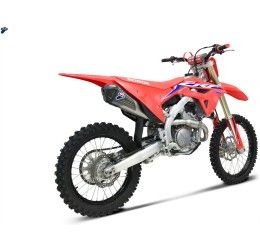 Scarico completo Termignoni non omologato con collettori in acciaio inox e terminale in titanio con fondello in carbonio per Honda CRF 250 R 21-25