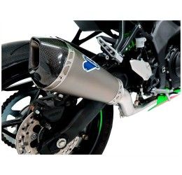 Scarico completo Termignoni non omologato con collettori in acciaio inox e terminale in acciaio inox con fondello in carbonio per Kawasaki ZX-4RR 24-25
