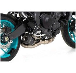 Scarico completo Termignoni non omologato con collettori in acciaio inox e terminale in acciaio inox nero con fondello in carbonio per Yamaha MT-09 21-25