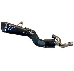 Scarico semi-completo Termignoni non omologato con collettori in acciaio inox e terminale in titanio nero con fondello in carbonio per Ducati Multistrada V4 S 2025