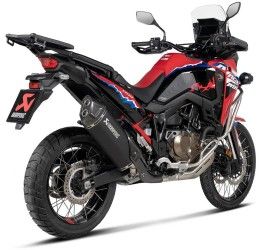 Terminale di scarico Akrapovic omologato in titanio nero con fondello in carbonio per Honda Africa Twin CRF 1100 L 24-25
