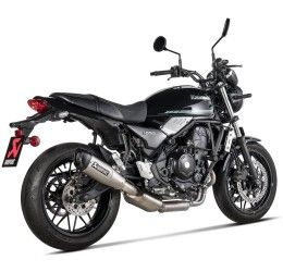 Terminale di scarico Akrapovic omologato in titanio con fondello in acciaio nero per Kawasaki Z 650 RS 22-24