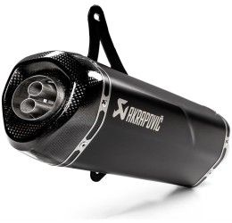Terminale di scarico Akrapovic omologato in acciaio inox foderato nero con fondello in carbonio per Piaggio Vespa GTS 300 sei giorni 08-20