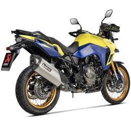 Terminale di scarico Akrapovic omologato in titanio con fondello in carbonio per Suzuki V-Strom 800 22-24