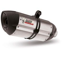 Terminale di scarico Mivv SUONO omologato inox con fondello in carbonio per Ducati Hyperstrada 821 13-15