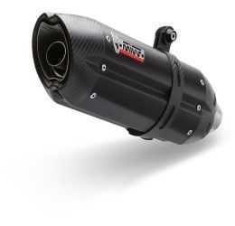 Terminale di scarico Mivv SUONO omologato inox nero con fondello in carbonio per Honda CB 500 F 19-24