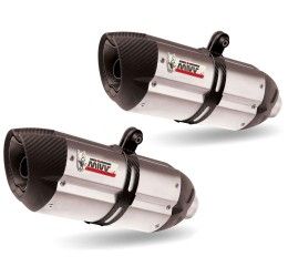 Terminali di scarico Mivv SUONO omologati inox con fondello in carbonio per Triumph Speed Triple 1050 RS 16-17 (COPPIA)