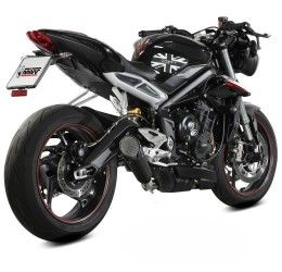 Terminale di scarico Mivv X-M5 non omologato inox nero per Triumph Street Triple 765 R 17-22