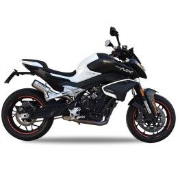 Terminale di scarico MT RACE GP-2 omologato in ACCIAIO NERO con fondello in CARBONIO per CFMoto 800 NK 23-25