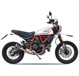 Terminale di scarico MT RACE GP-2 non omologato in ACCIAIO NERO con fondello in CARBONIO per Ducati Scrambler 800 17-20