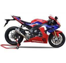 Terminale di scarico MT RACE GP-2 omologato in ACCIAIO NERO con fondello in CARBONIO per Honda CBR 1000 RR-R SP 20-23