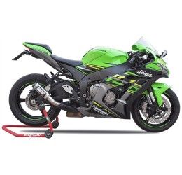 Terminale di scarico MT RACE GP-2 omologato in ACCIAIO SATINATO con fondello in CARBONIO per Kawasaki ZX-10R 15-20