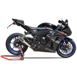 Terminale di scarico MT RACE GP-2 omologato in ACCIAIO NERO con fondello in CARBONIO per Suzuki GSX-R 1000 17-21