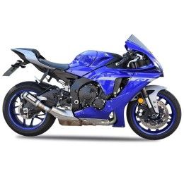 Terminale di scarico MT RACE GP-2 omologato in TITANIO SATINATO con fondello in CARBONIO per Yamaha R1 15-24