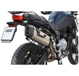 Terminale di scarico MT RACE MAGNUM EVO omologato in ACCIAIO SATINATO con fondello in CARBONIO per BMW F 850 GS 18-20