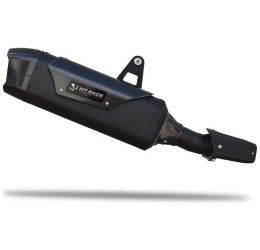 Terminale di scarico MT RACE MAGNUM EVO omologato in ACCIAIO NERO con fondello in CARBONIO per Suzuki V-Strom 1050 20-21