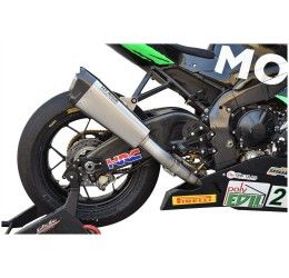 Terminale di scarico MT RACE SHARK omologato in TITANIO SATINATO con fondello in CARBONIO per Honda CBR 1000 RR-R 20-23