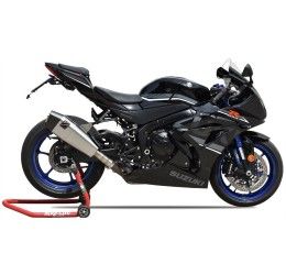 Terminale di scarico MT RACE MT1 omologato in ACCIAIO NERO con fondello in CARBONIO per Suzuki GSX-R 1000 17-21