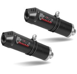 Terminali di scarico sottocoda Mivv OVAL omologati carbonio con fondello in carbonio per Yamaha FZ6 Fazer 04-06 (COPPIA)