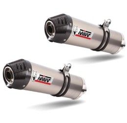 Terminali di scarico sottocoda Mivv OVAL omologati titanio con fondello in carbonio per Yamaha R1 07-08 (COPPIA)