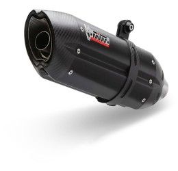 Terminale di scarico sottocoda Mivv SUONO omologato inox nero con fondello in carbonio per Honda CBR 600 RR 07-16