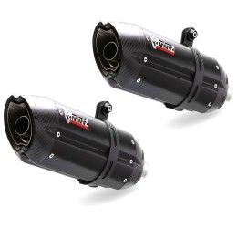 Terminali di scarico sottocoda Mivv SUONO omologati inox nero con fondello in carbonio per Yamaha R1 09-14 (COPPIA)
