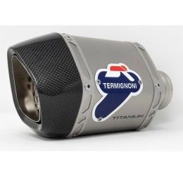 Terminale di scarico Termignoni non omologato in titanio con fondello in carbonio corto per Kawasaki Ninja 400 18-20