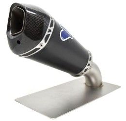Terminale di scarico Termignoni non omologato in titanio verniciato nero con fondello in carbonio per Kawasaki Ninja 400 18-20