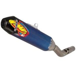 Terminale FMF Factory 4.1 Rct in titanio anodizzato blu con fondello in carbonio per Honda CRF 450 R 21-24