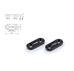 Tappi foro specchi Puig per Yamaha R1 09-14 colore nero (COPPIA)