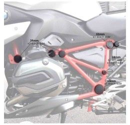 Tappi telaio in ABS Puig per BMW R 1200 RS 15-18 colore nero