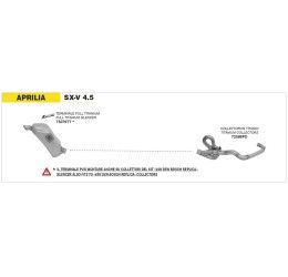 Terminale di scarico Arrow FULL TITANIO (sotto sella) non omologato per Aprilia SXV 4.5 07-14