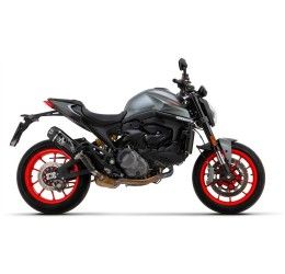 Terminale di scarico Arrow Indy Race alluminio Dark con fondello carby omologato per Ducati Monster 937 ABS 21-24