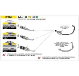 Terminale di scarico Arrow Indy Race alluminio Dark con fondello carby omologato per KTM 125 Duke 21-23