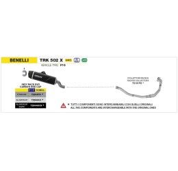 Terminale di scarico Arrow Indy Race EVO alluminio con fondello carby omologato per Benelli TRK 502 X 21-24