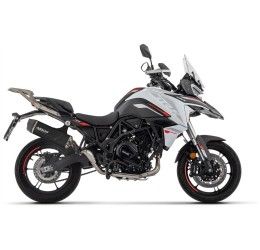 Terminale di scarico Arrow Indy Race EVO alluminio Dark con fondello carby omologato per Benelli TRK 702 X 23-24