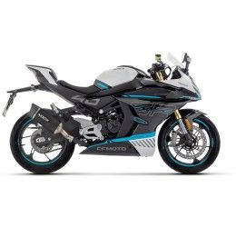 Terminale di scarico Arrow Indy Race EVO alluminio Dark con fondello carby omologato per CFMoto 450 SR 23-24
