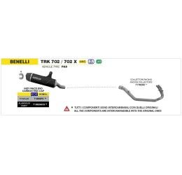 Terminale di scarico Arrow Indy Race EVO titanio con fondello carby omologato per Benelli TRK 702 X 23-24