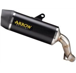 Terminale di scarico Arrow Indy-Race in alluminio dark con fondello carby omologato per Kawasaki Versys 1000 21-24