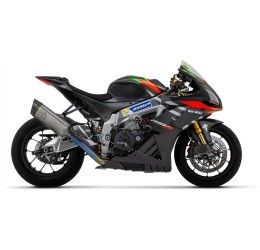 Terminale di scarico Arrow Pista in titanio con raccordo in acciaio inox non omologato per Aprilia RSV4 1100 Factory 19-20