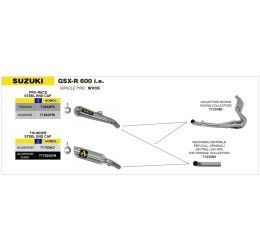 Terminale di scarico Arrow Pro-Race nichrom omologato per Suzuki GSX-R 600 06-07
