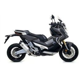 Terminale di scarico Arrow Race-Tech Alluminio con fondello carby - versione corta omologato per Honda X-ADV 750 17-24