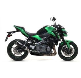 Terminale di scarico Arrow Race-Tech Approved alluminio Dark con fondello carby omologato per Kawasaki Z 900 A2 19-24