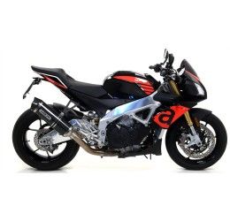 Terminale di scarico Arrow Race-Tech Approved carbonio con fondello carby omologato per Aprilia Tuono V4 1000 R APRC 11-15
