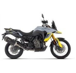Terminale di scarico Arrow Sonora titanio Dark con fondello carby omologato per Suzuki V-Strom 800 DE 23-24