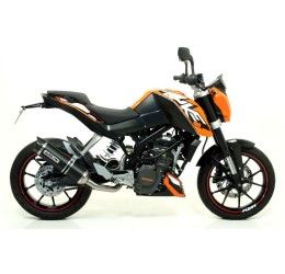 Terminale di scarico Arrow Street Thunder alluminio Dark con fondello carby omologato per KTM 200 Duke 11-14