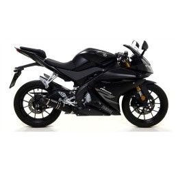 Terminale di scarico Arrow Street Thunder alluminio Dark con fondello carby omologato per Yamaha YZF 125 R 08-18
